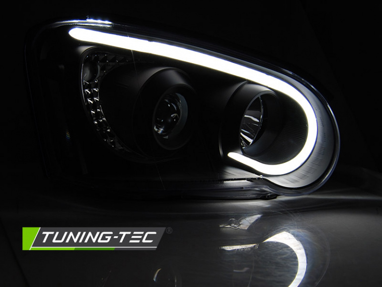 LED Tagfahrlicht Design Scheinwerfer für Subaru Impreza 2 Facelift (GD) 03-05 schwarz